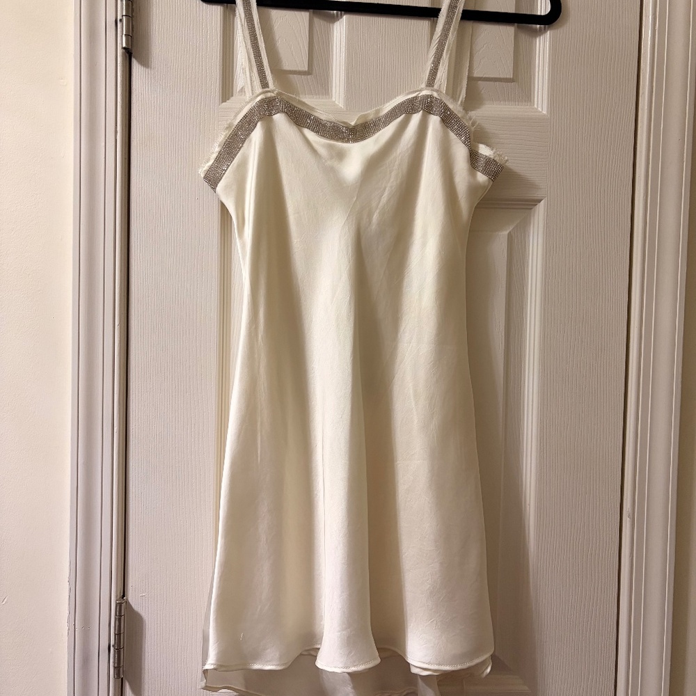Zara White Satin Minidress